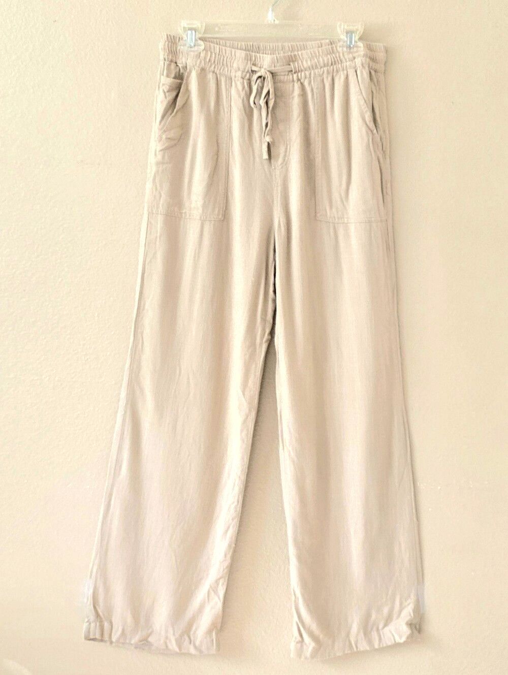 Thread & Supply Beige Solana Linen Blend Wide Leg Pants - Size Medium